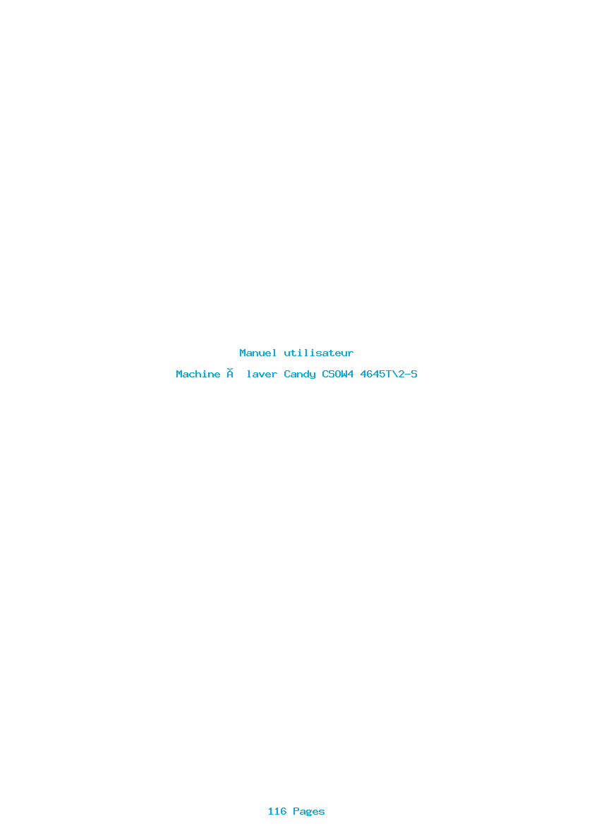 Page 1 de la notice Manuel utilisateur Candy CSOW4 4645T\2-S