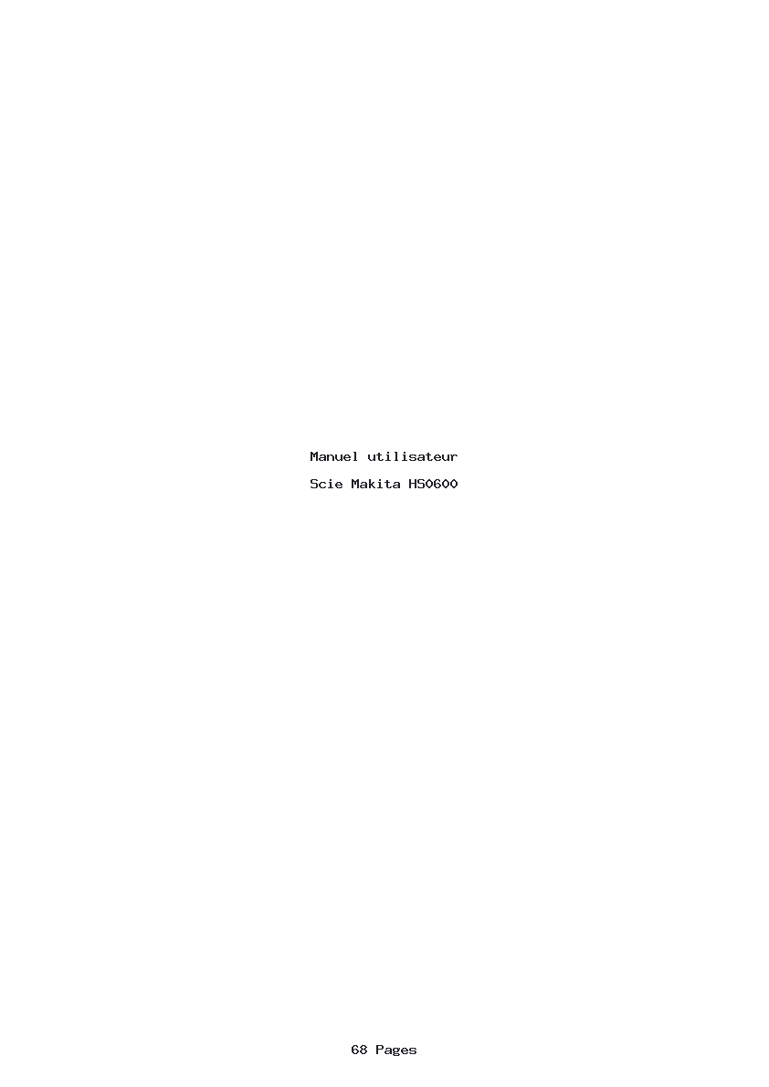 Page 1 de la notice Manuel utilisateur Makita HS0600
