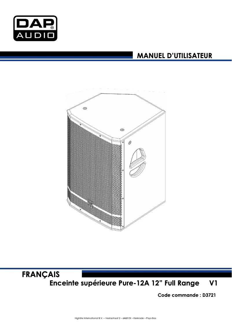 Page 1 de la notice Manuel utilisateur DAP-Audio Pure-12A