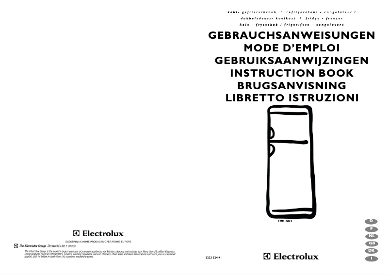 Page 1 de la notice Manuel utilisateur Electrolux ERD 2822