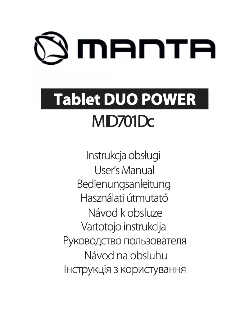 Page 1 de la notice Manuel utilisateur Manta Duo Power MID701DC