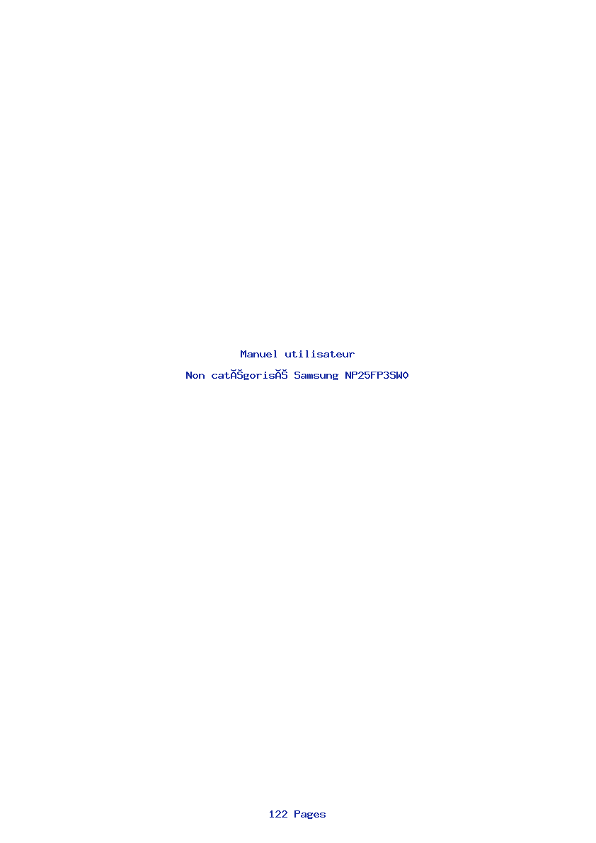 Page 1 de la notice Manuel utilisateur Samsung NP25FP3SW0