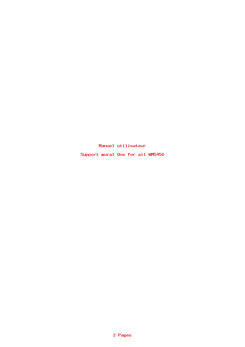 Page 1 de la notice Manuel utilisateur One for all WM5450