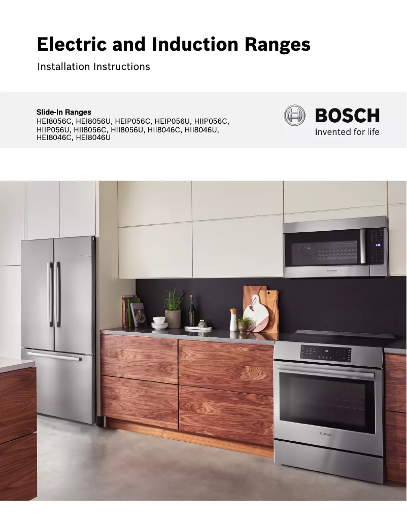 Page 1 of the manual Installation Guide Bosch HEI8056C