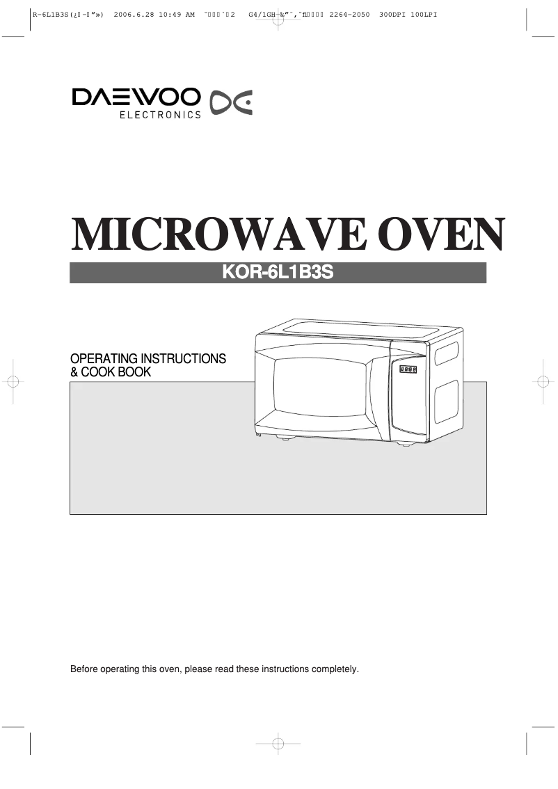 Page 1 de la notice Manuel utilisateur Daewoo KOR6L1BBK