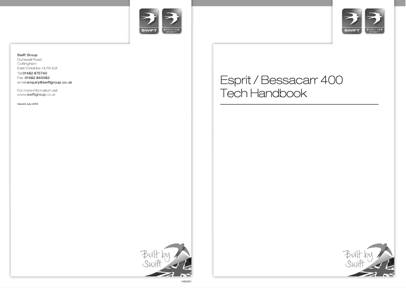 Page 1 de la notice Manuel utilisateur Swift Esprit 400 (2014)