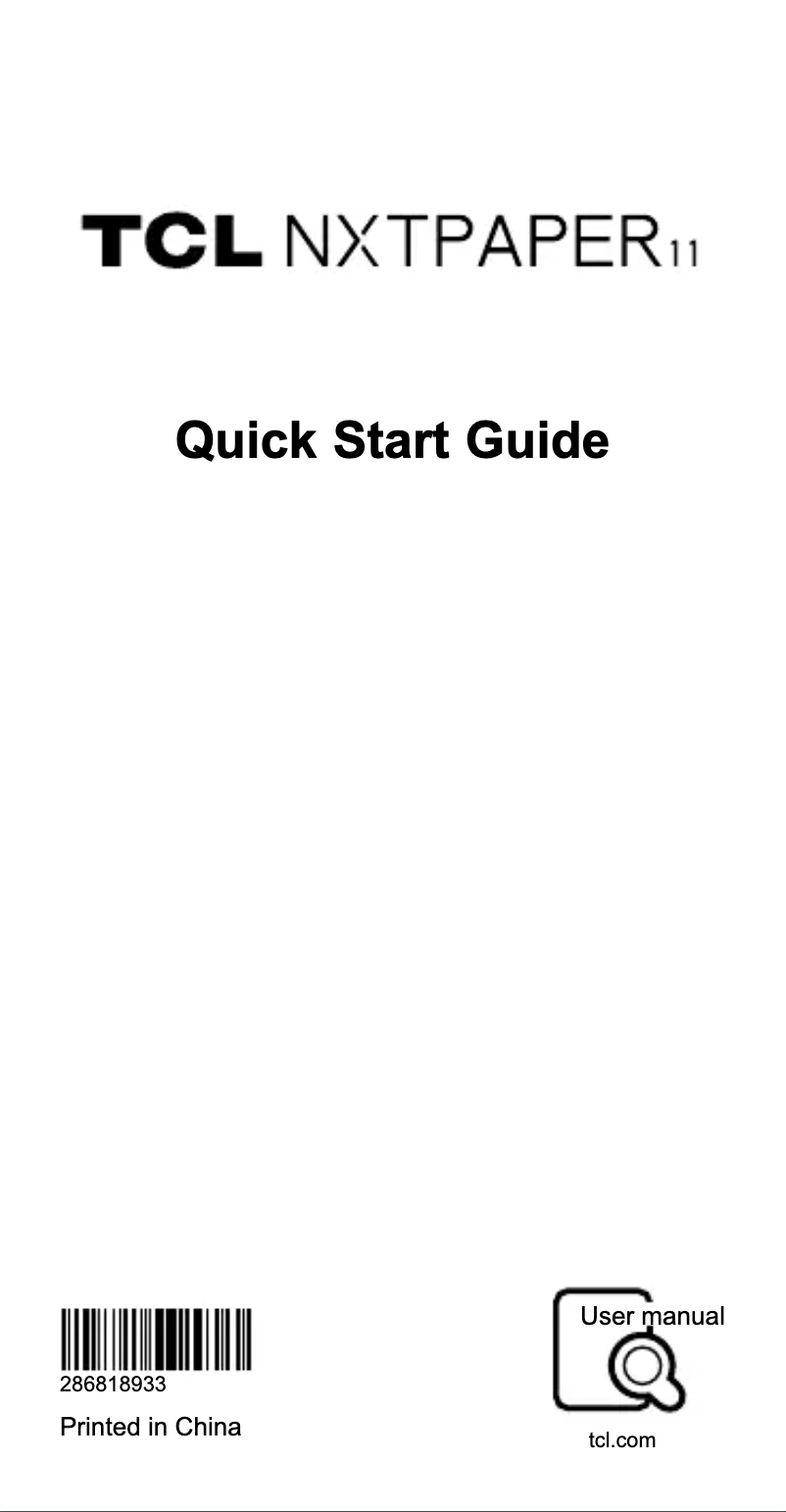 Page 1 of the manual User Manual TCL NXTPAPER 11