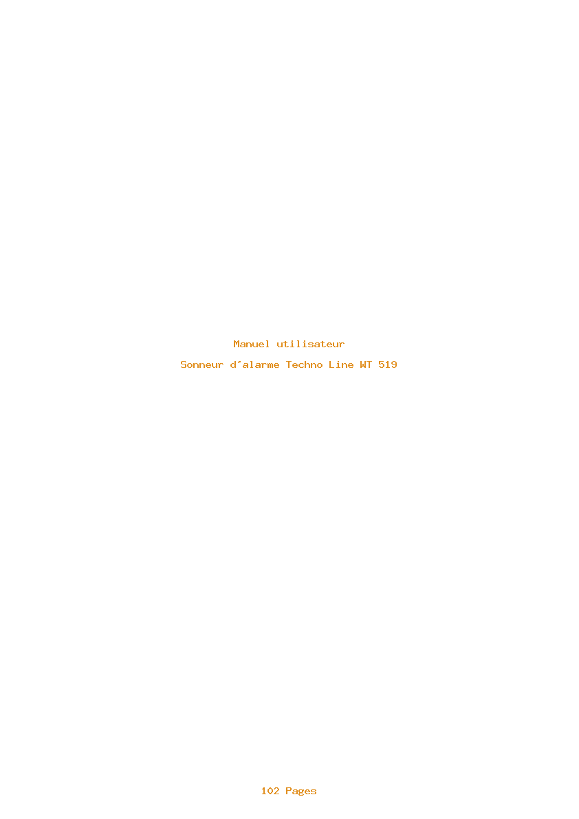 Page 1 de la notice Manuel utilisateur Techno Line WT 519