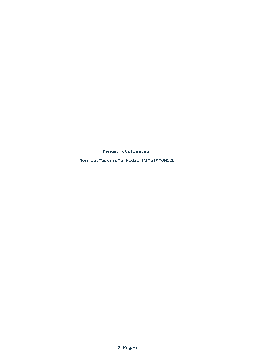 Page 1 de la notice Manuel utilisateur Nedis PIMS1000W12E