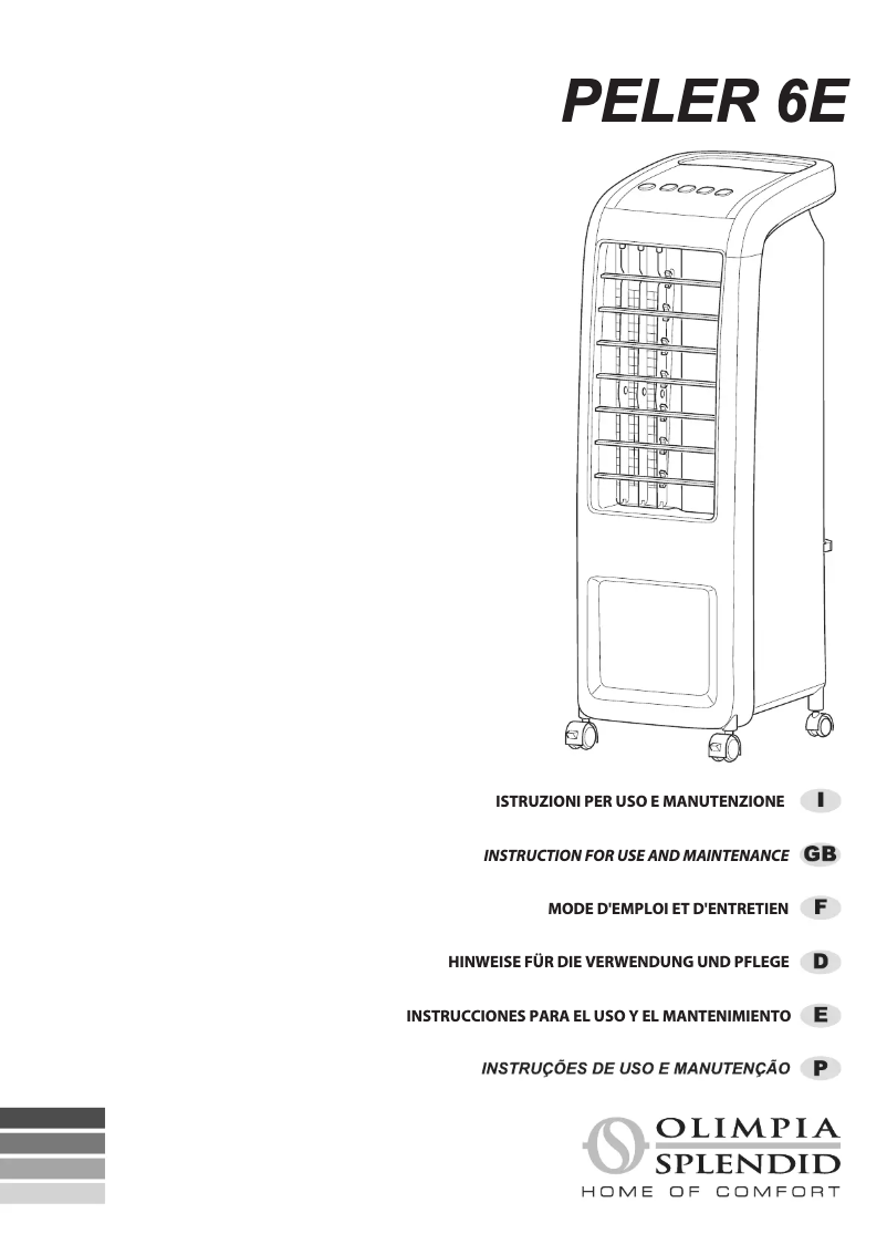 Page 1 de la notice Manuel utilisateur Olimpia Splendid Pelèr 6E