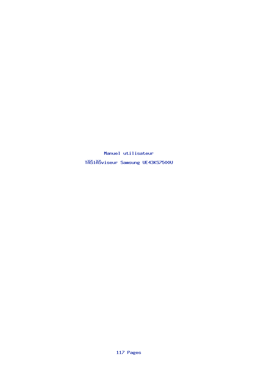 Page 1 de la notice Manuel utilisateur Samsung UE43KS7500U