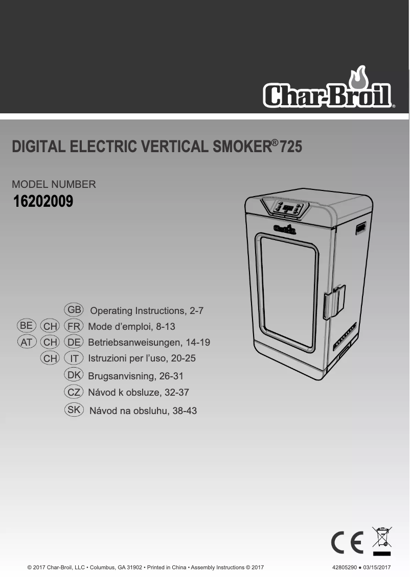 Page 1 of the manual User Manual Char-Broil 140-722