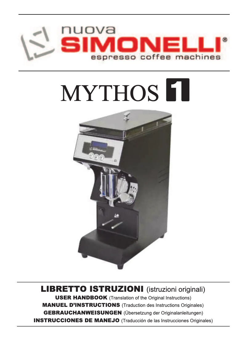 Page 1 de la notice Manuel utilisateur Victoria Arduino Mythos 1