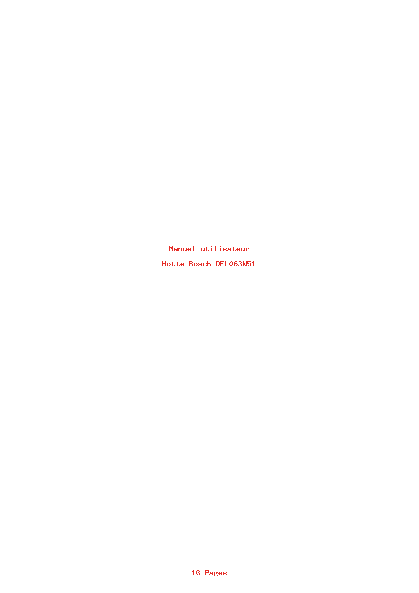 Page 1 de la notice Manuel utilisateur Bosch DFL063W51