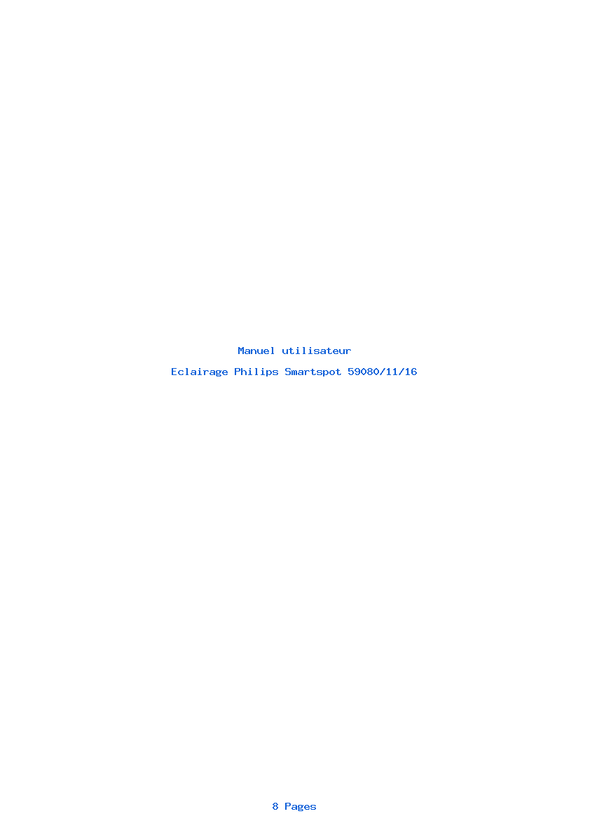 Page 1 de la notice Manuel utilisateur Philips Smartspot 59080/11/16
