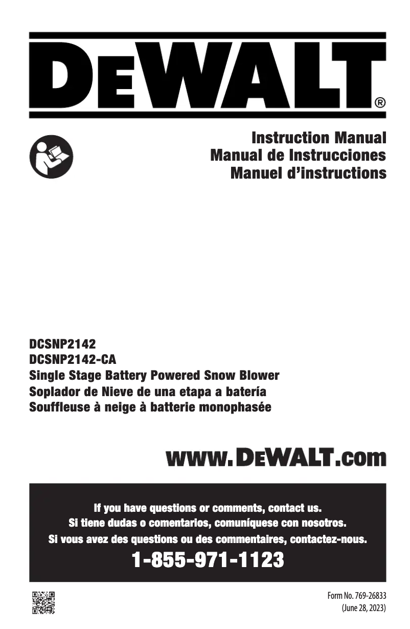 Page 1 de la notice Manuel utilisateur DeWalt DCSNP2142