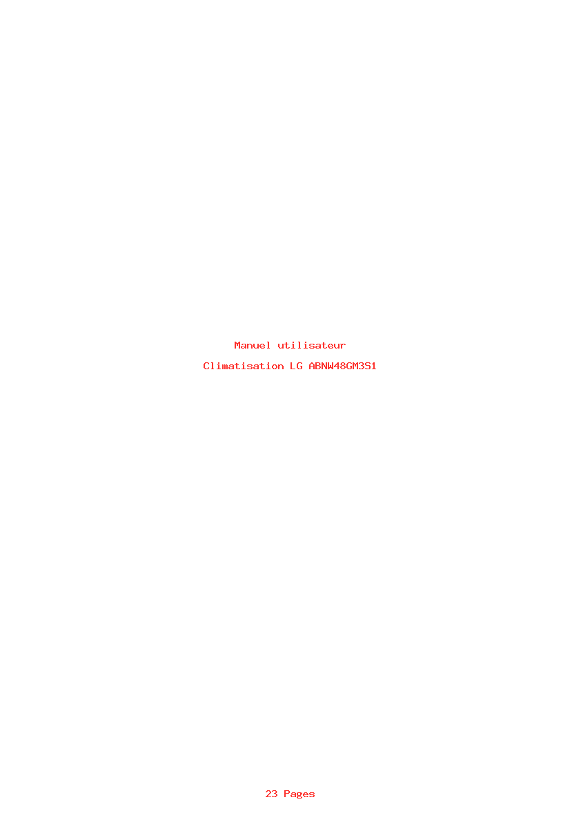 Page 1 de la notice Manuel utilisateur LG ABNW48GM3S1