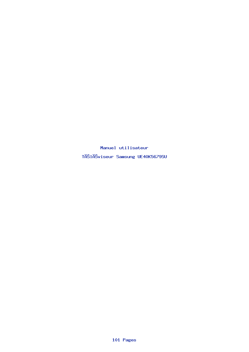 Page 1 de la notice Manuel utilisateur Samsung UE40K5679SU