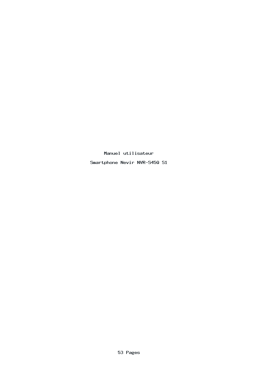 Page 1 de la notice Manuel utilisateur Nevir NVR-S45Q S1
