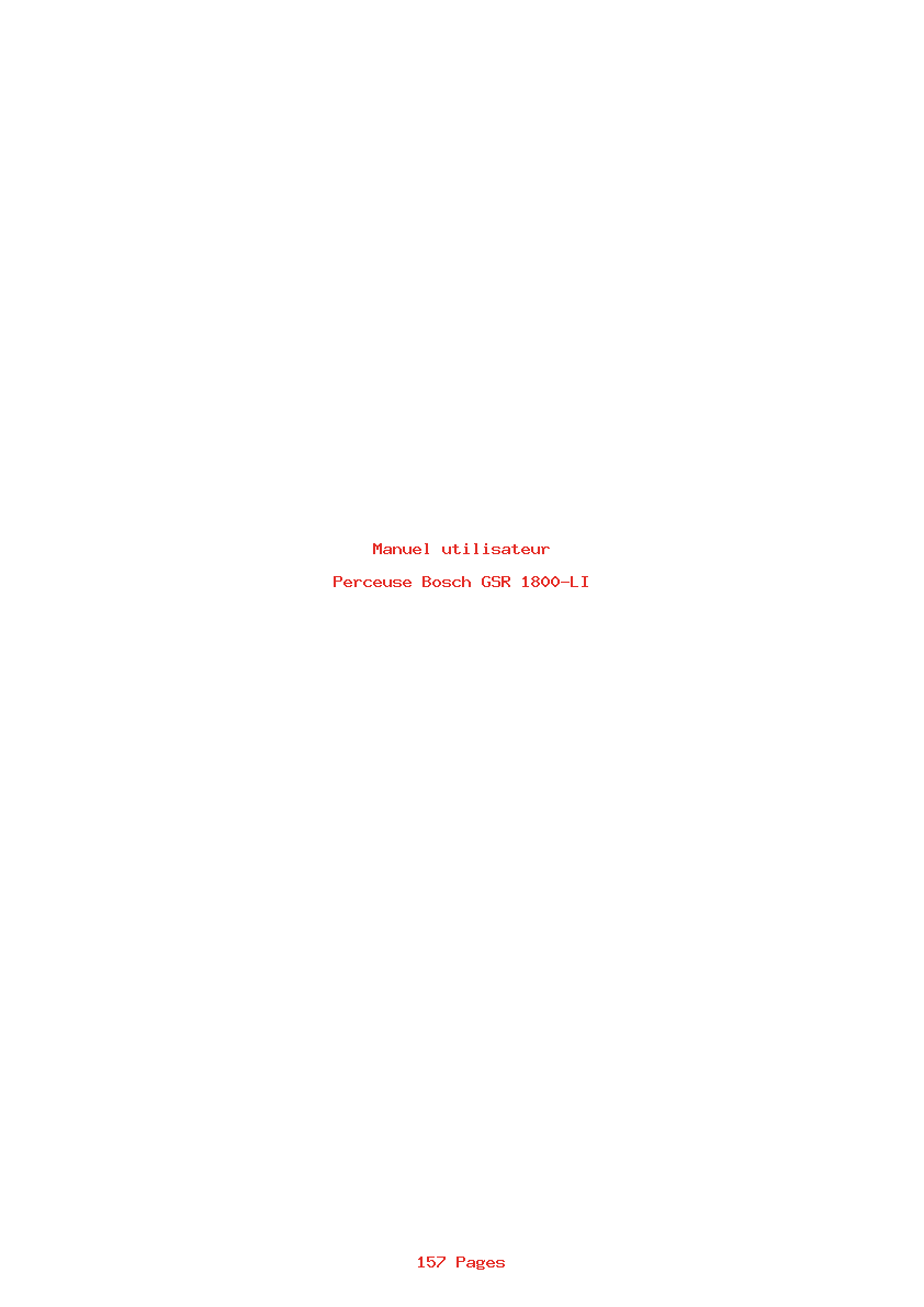 Page 1 de la notice Manuel utilisateur Bosch GSR 1800-LI