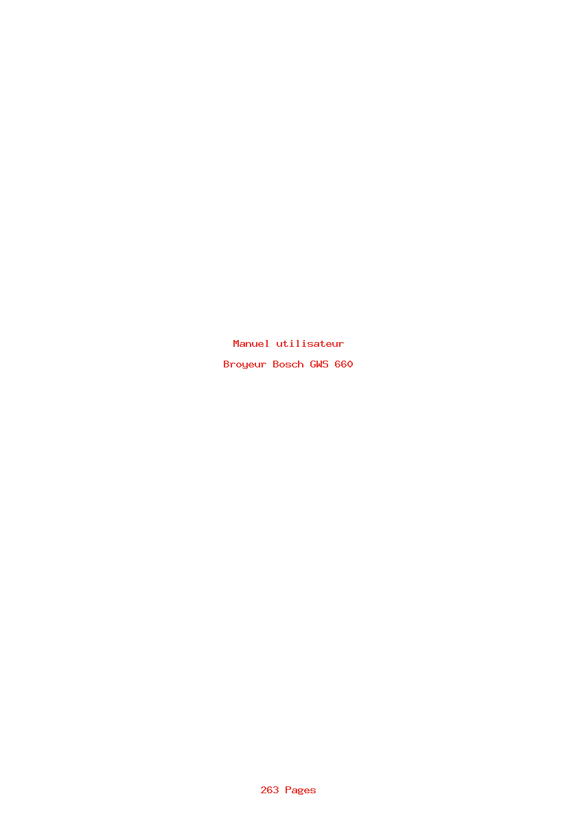 Page 1 de la notice Manuel utilisateur Bosch GWS 660