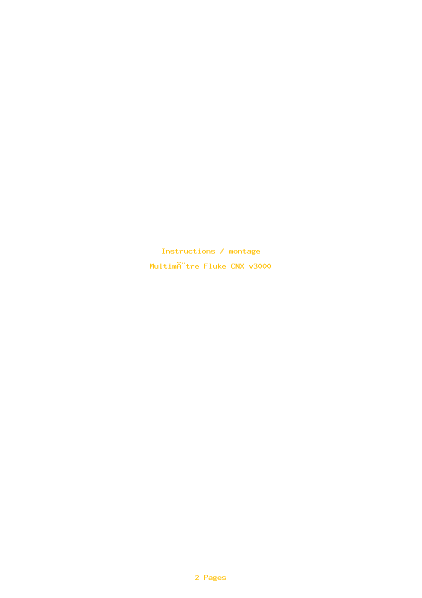 Page 1 de la notice Instructions / montage Fluke CNX v3000