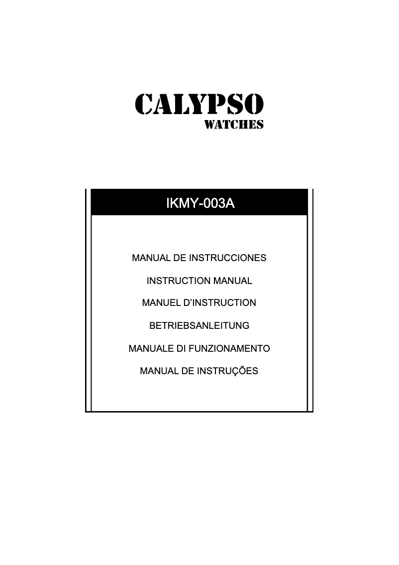 Page 1 de la notice Manuel utilisateur Calypso K5774