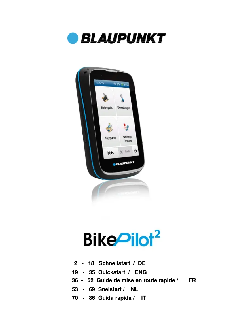 Page 1 of the manual User Manual Blaupunkt BikePilot2