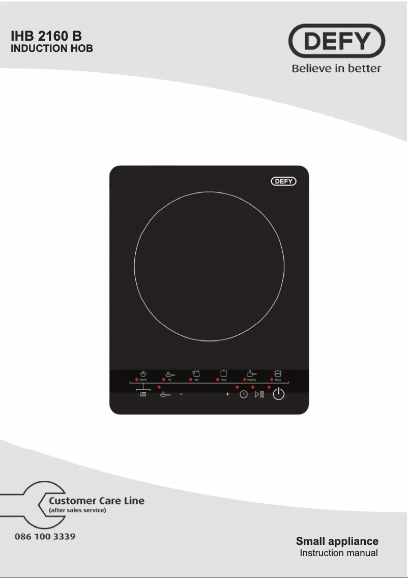 Page 1 de la notice Manuel utilisateur Defy IHB2160B