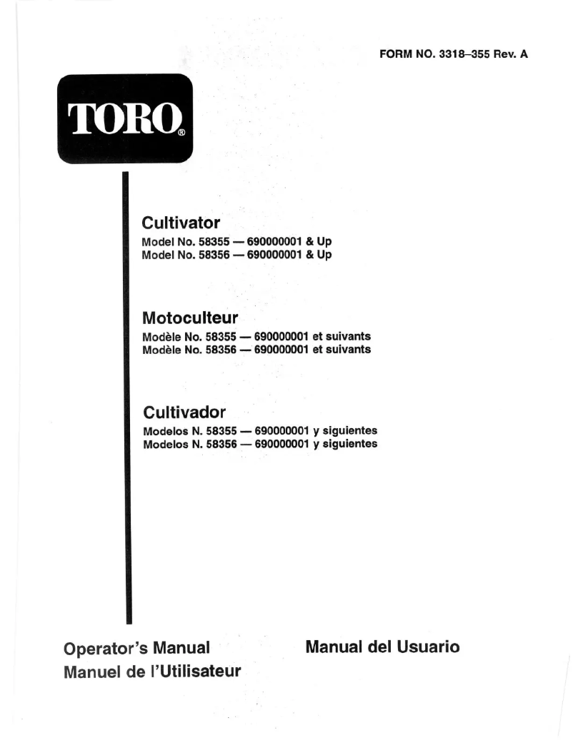 Page 1 de la notice Manuel utilisateur Toro 58355