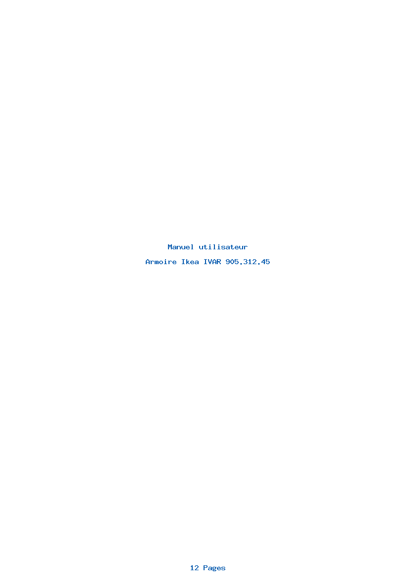 Page 1 de la notice Manuel utilisateur Ikea IVAR 905.312.45