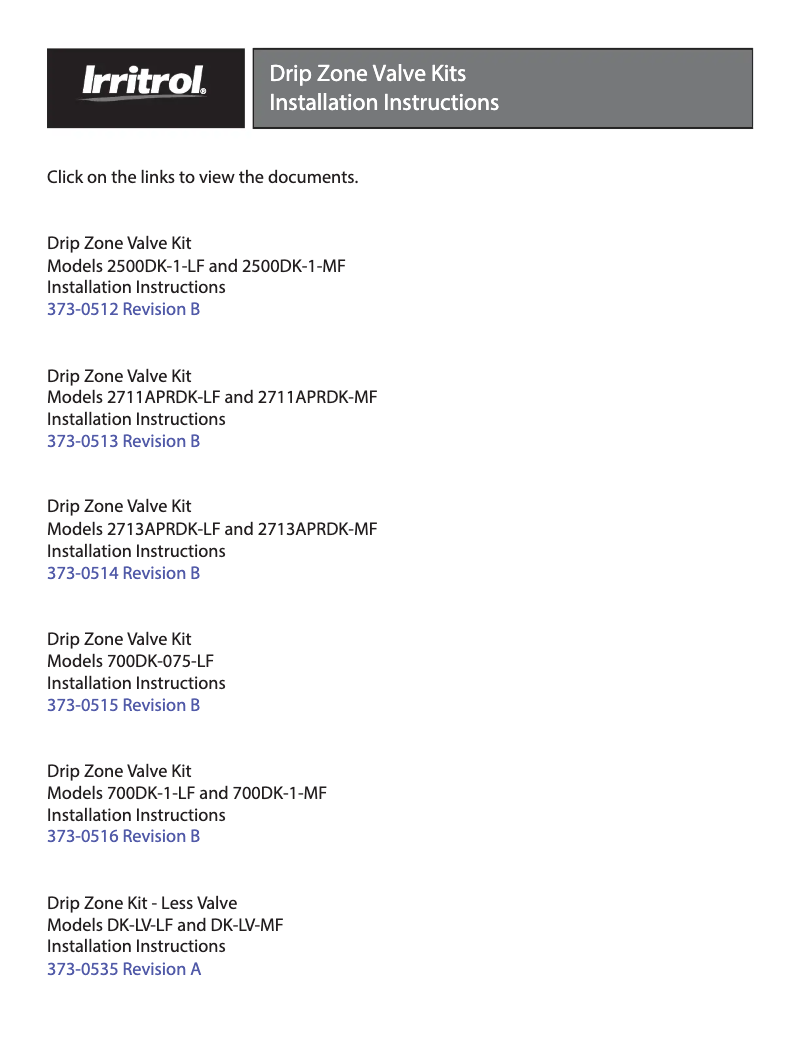 Página 1 del manual Manual de usuario Irritrol 2507DK-MF