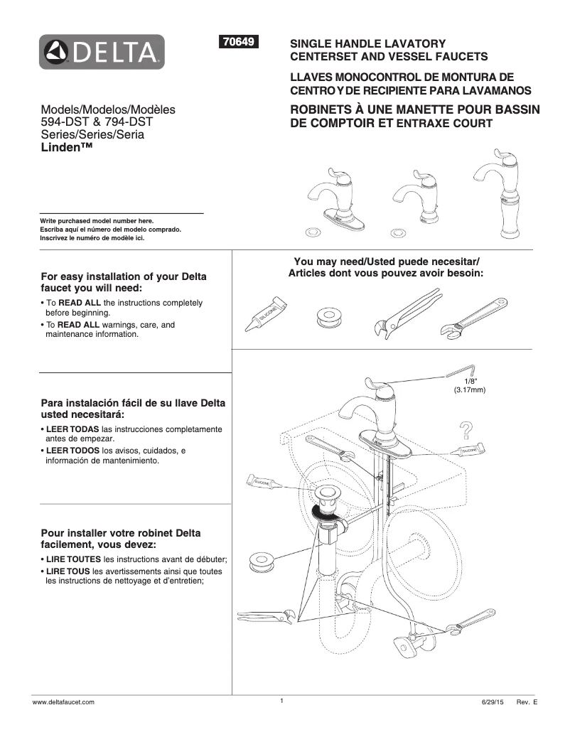 Página 1 del manual Manual de usuario Delta 594-MPU-DST