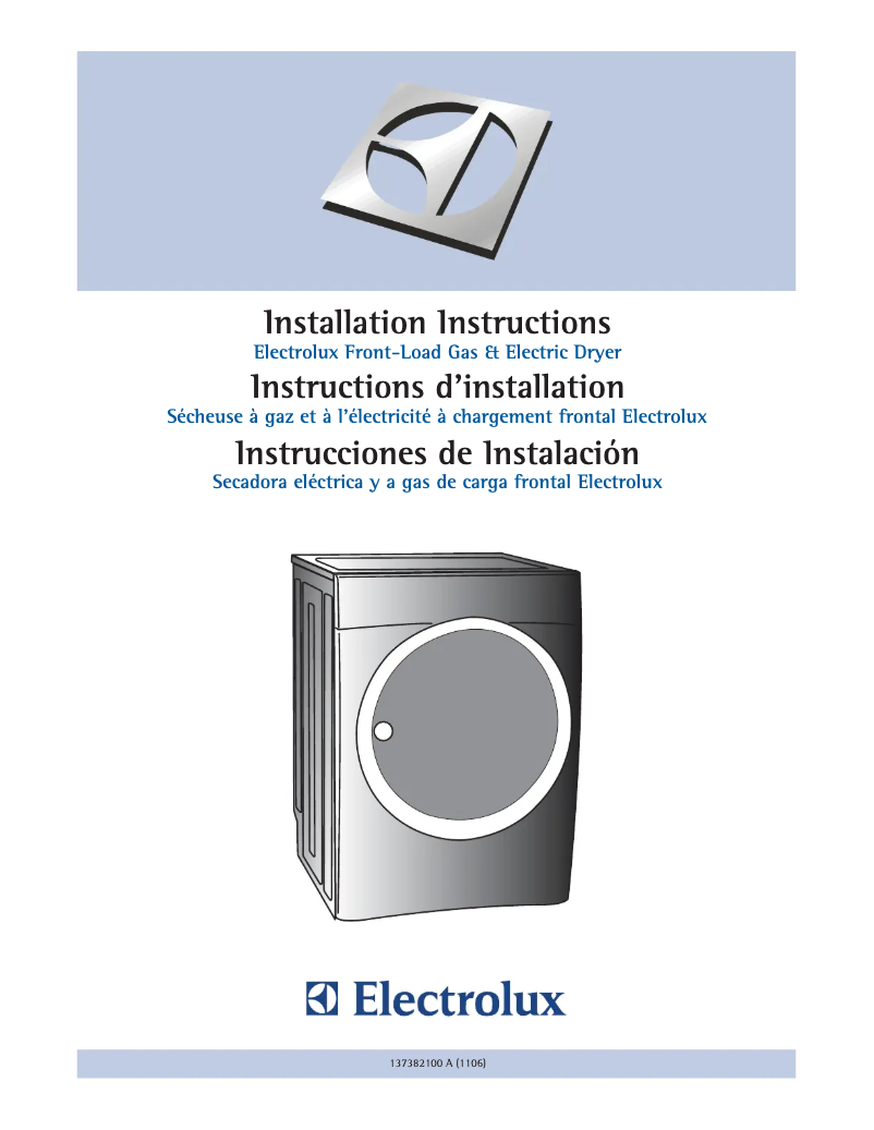 Página 1 del manual Guía de instalación Electrolux EIGD55IRR