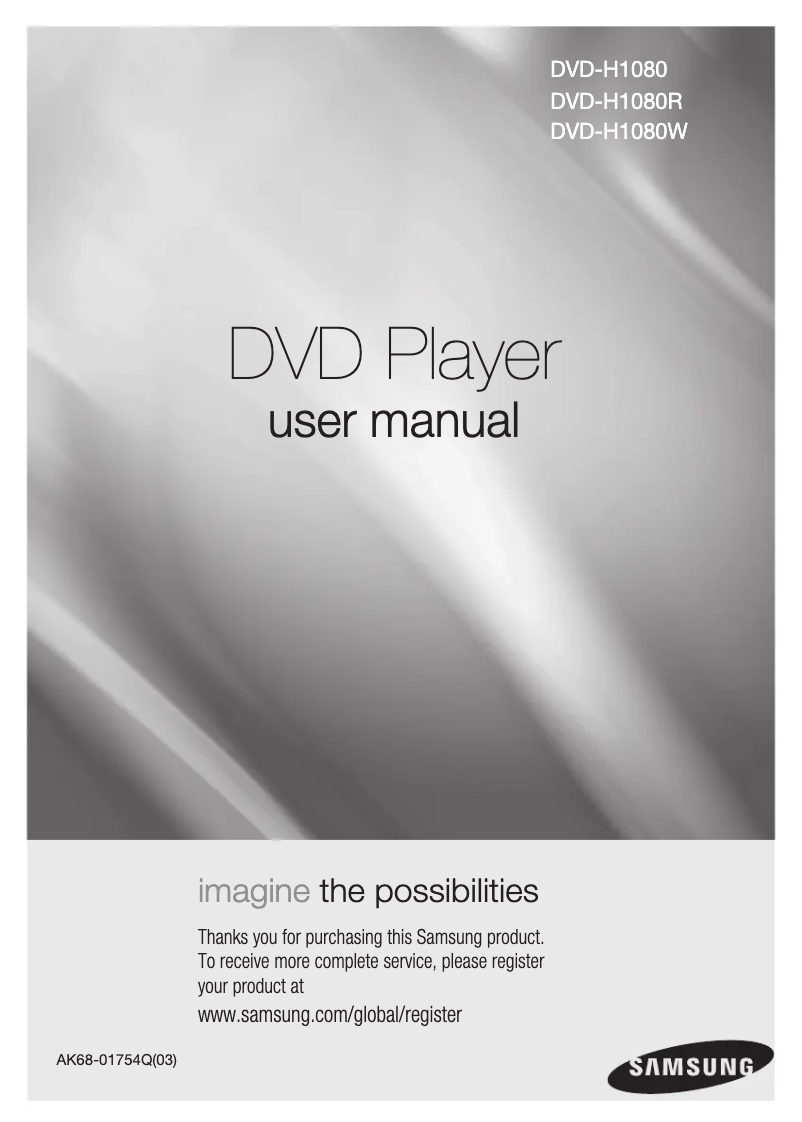 Page 1 de la notice Manuel utilisateur Samsung DVD-H1080W