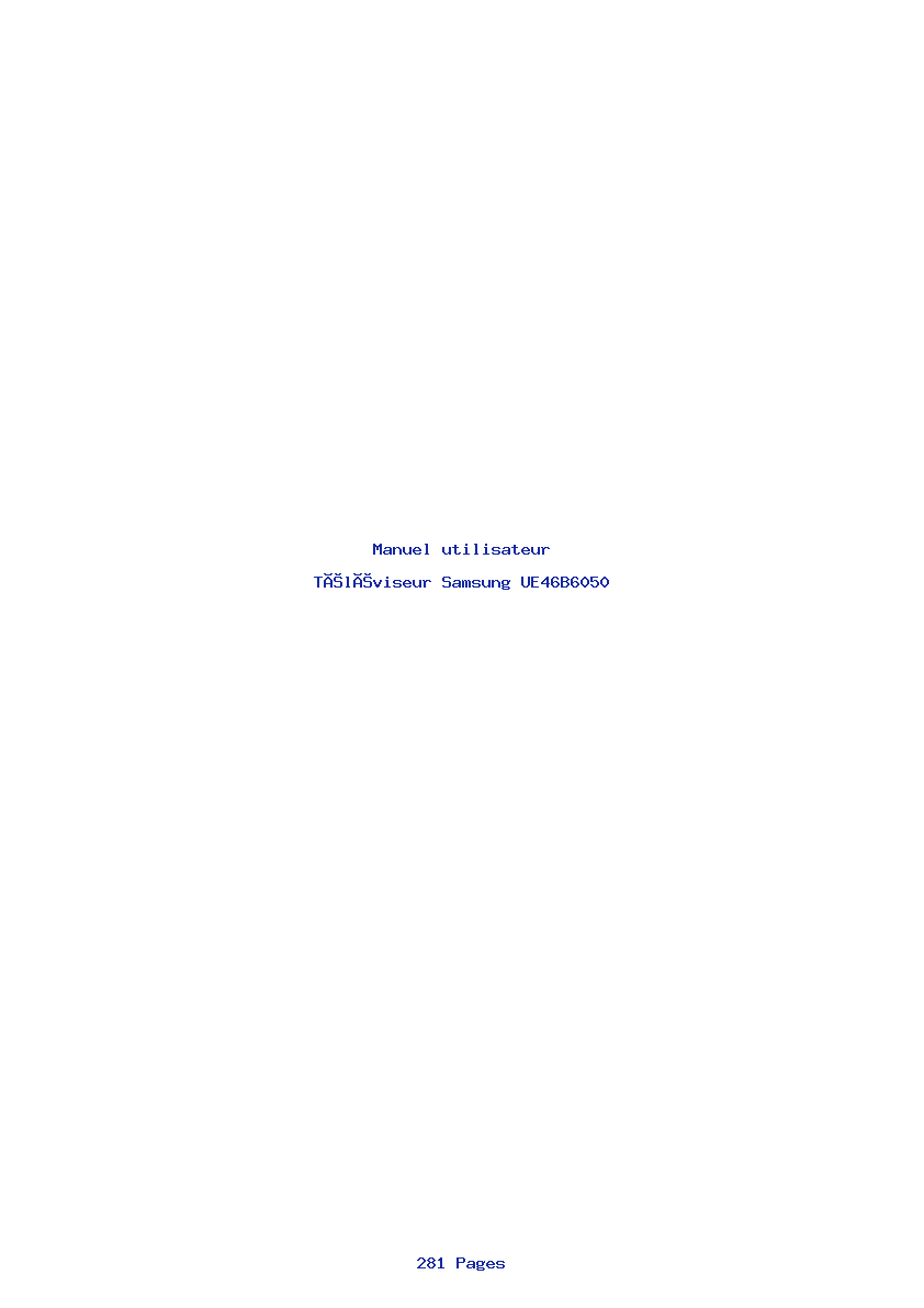 Page 1 de la notice Manuel utilisateur Samsung UE46B6050