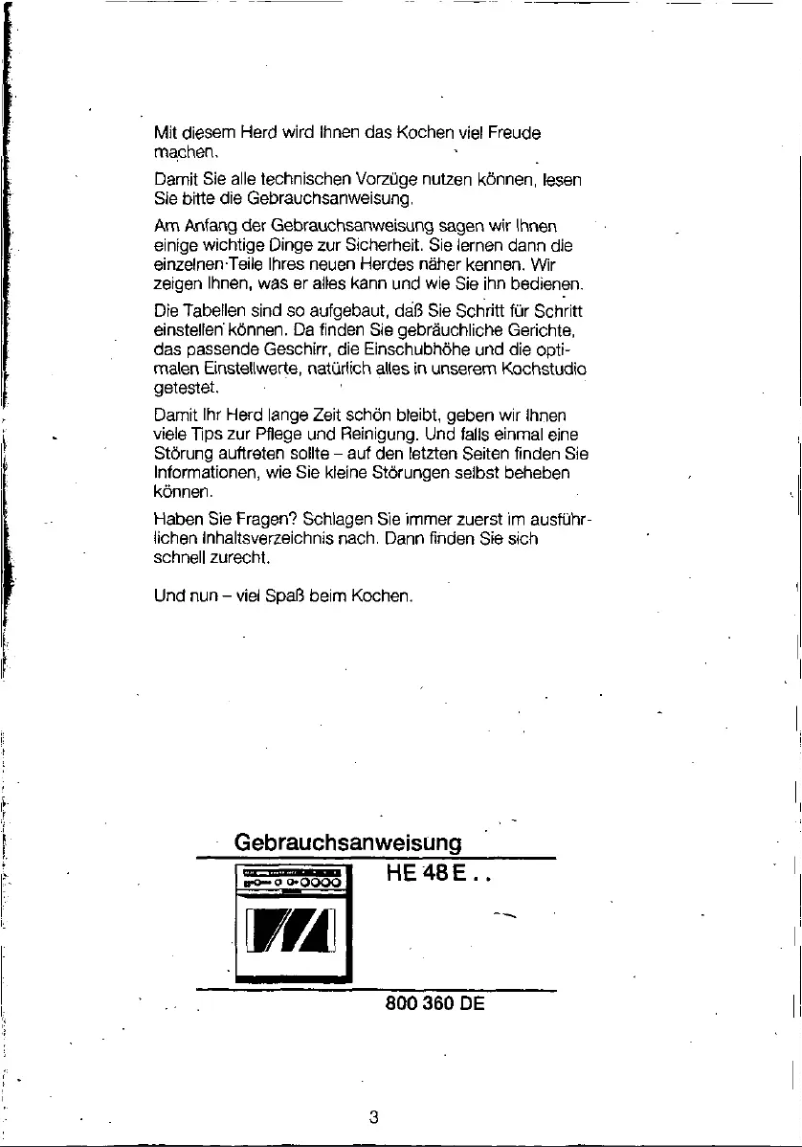 Page 1 de la notice Manuel utilisateur Siemens HE48E54