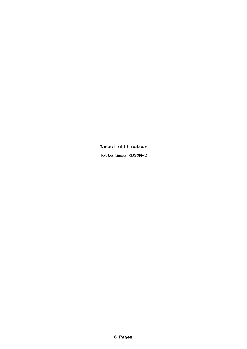 Page 1 de la notice Manuel utilisateur Smeg KD90N-2