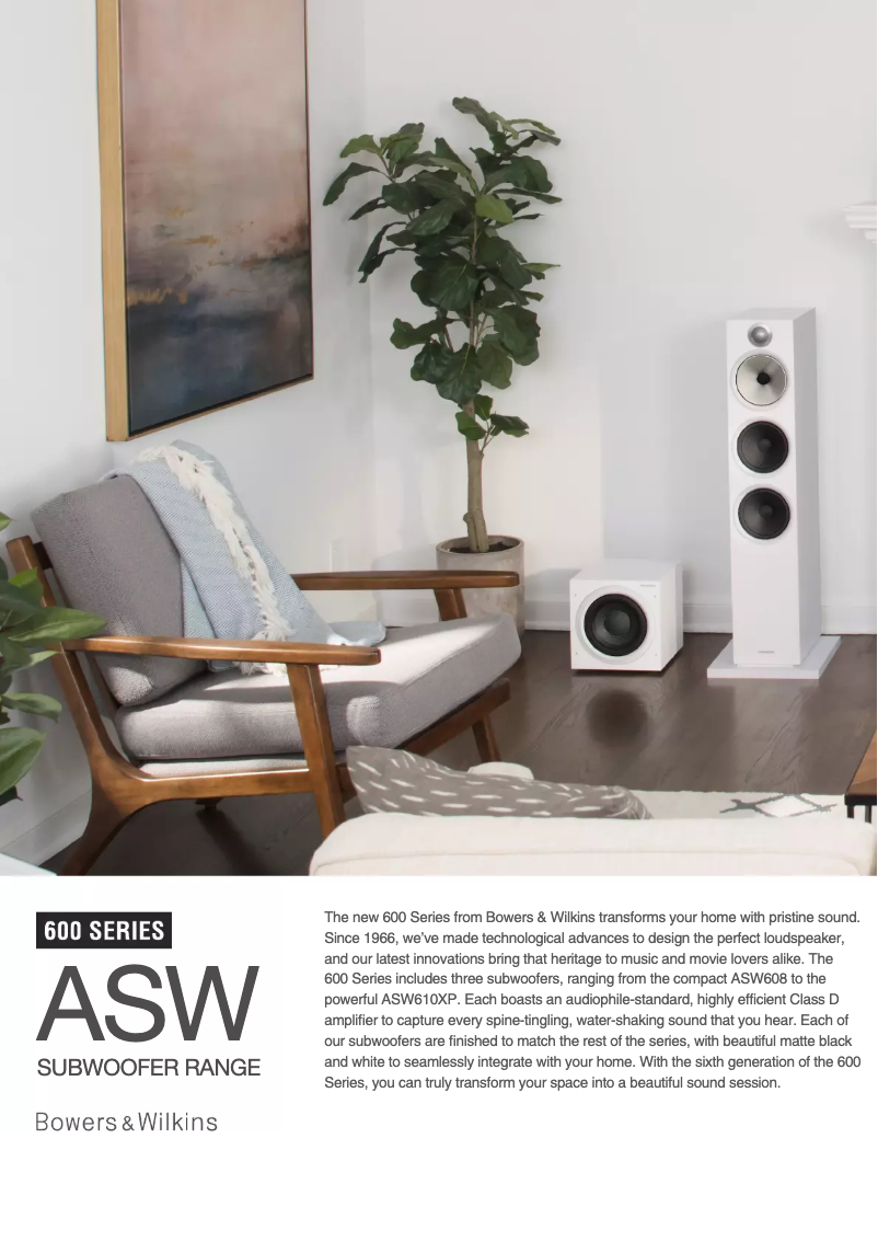 Page 1 de la notice Fiche technique Bowers & Wilkins ASW610