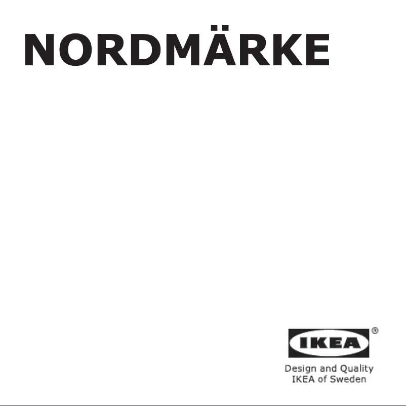 Page 1 de la notice Manuel utilisateur Ikea NORDMÄRKE 604.425.71