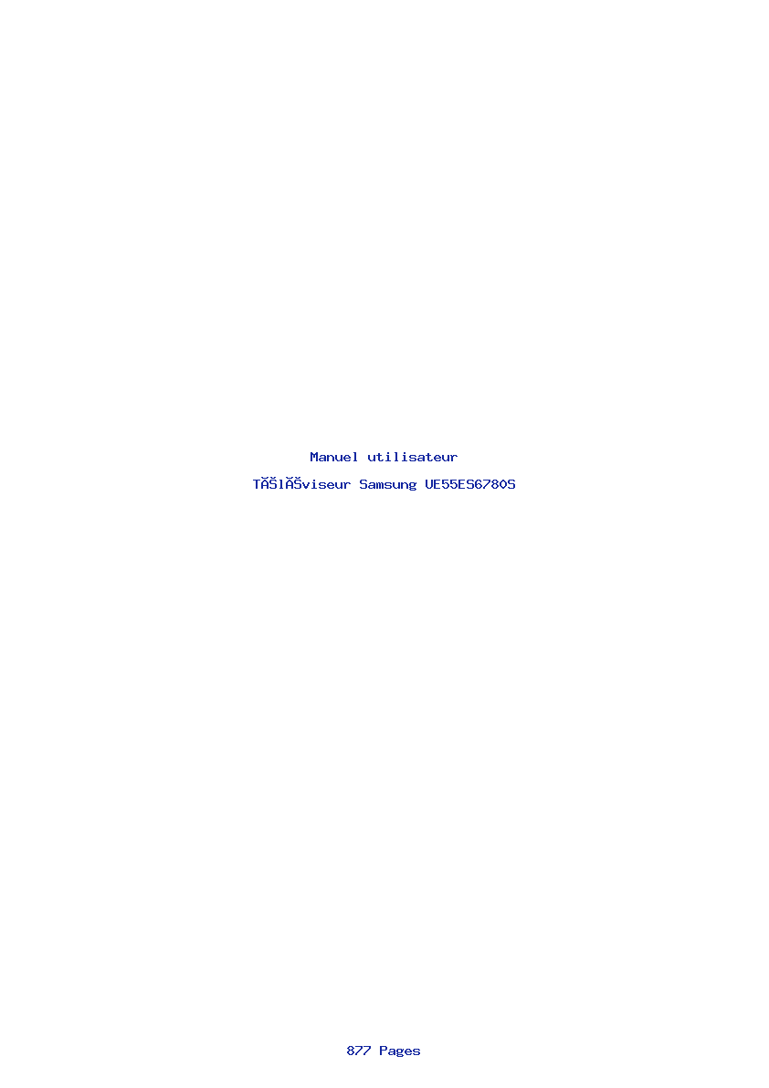 Page 1 de la notice Manuel utilisateur Samsung UE55ES6780S