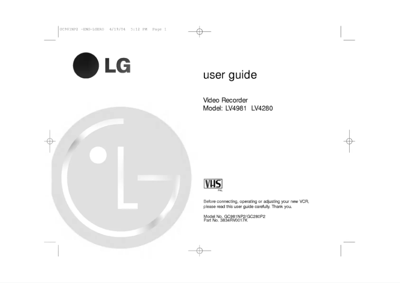Page 1 of the manual User Manual LG GC280P2