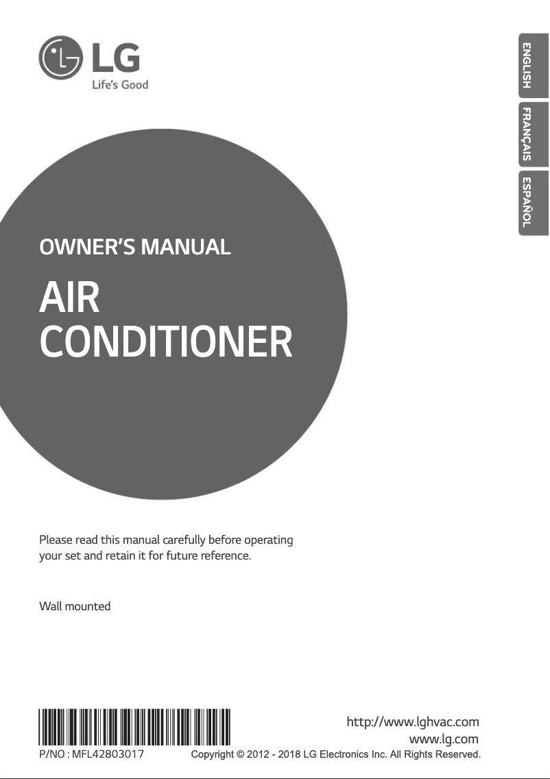 Page 1 of the manual User Manual LG ARNU093SEL2