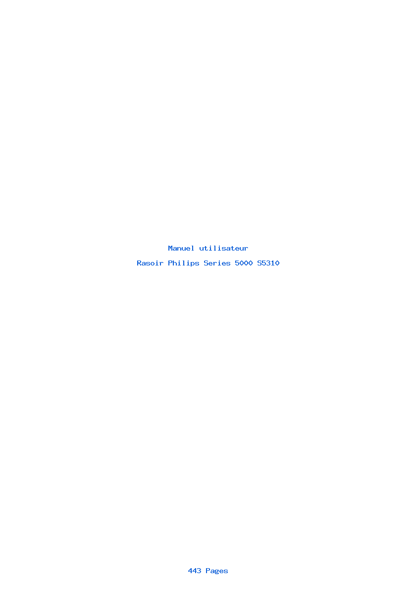 Page 1 de la notice Manuel utilisateur Philips Series 5000 S5310
