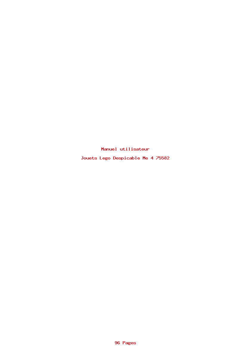 Page 1 de la notice Manuel utilisateur Lego Despicable Me 4 75582