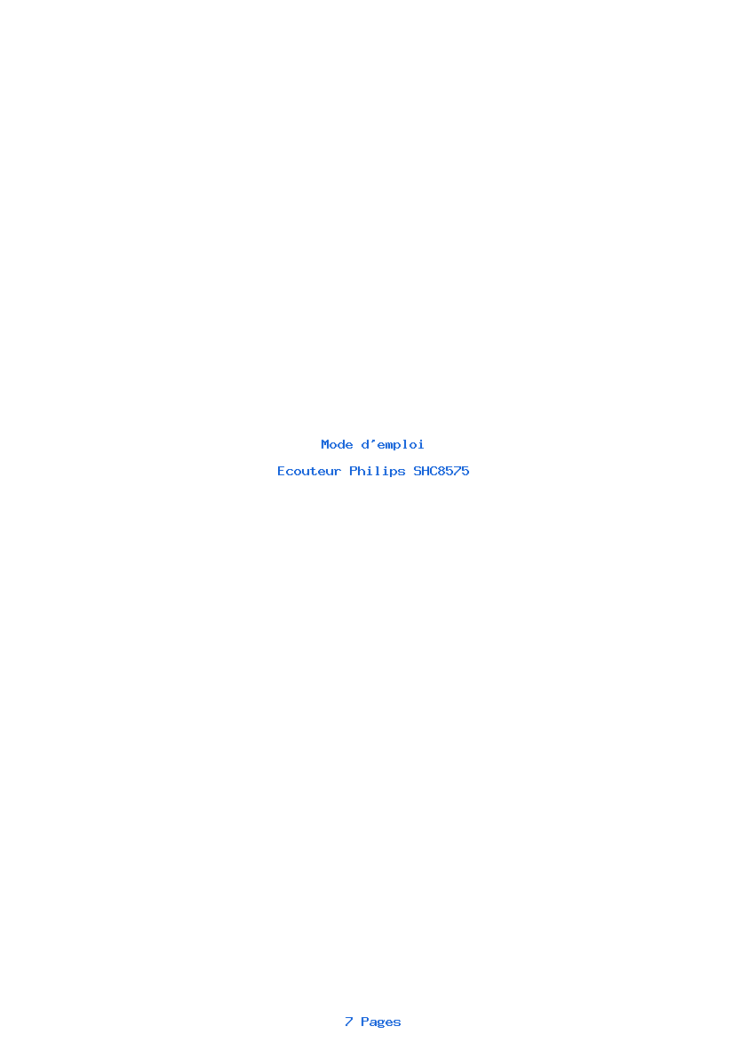 Page 1 de la notice Mode d'emploi Philips SHC8575