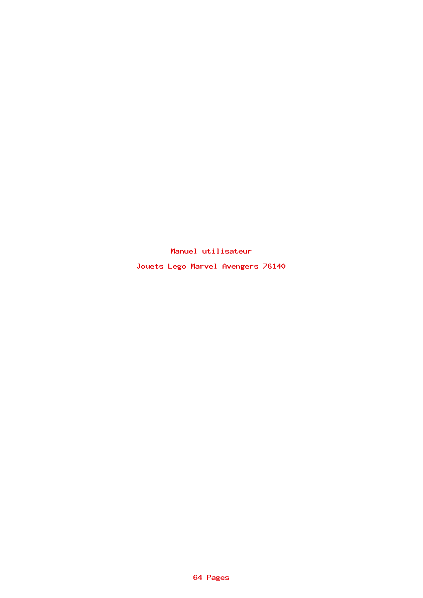 Page 1 de la notice Manuel utilisateur Lego Marvel Avengers 76140