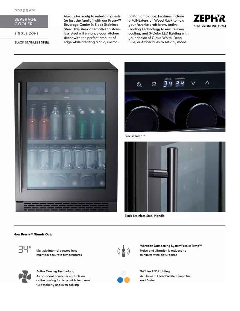 Page 1 de la notice Fiche technique Zephyr PRB24C01BBSG