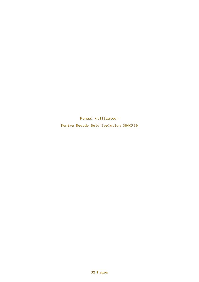 Page 1 de la notice Manuel utilisateur Movado Bold Evolution 3600789