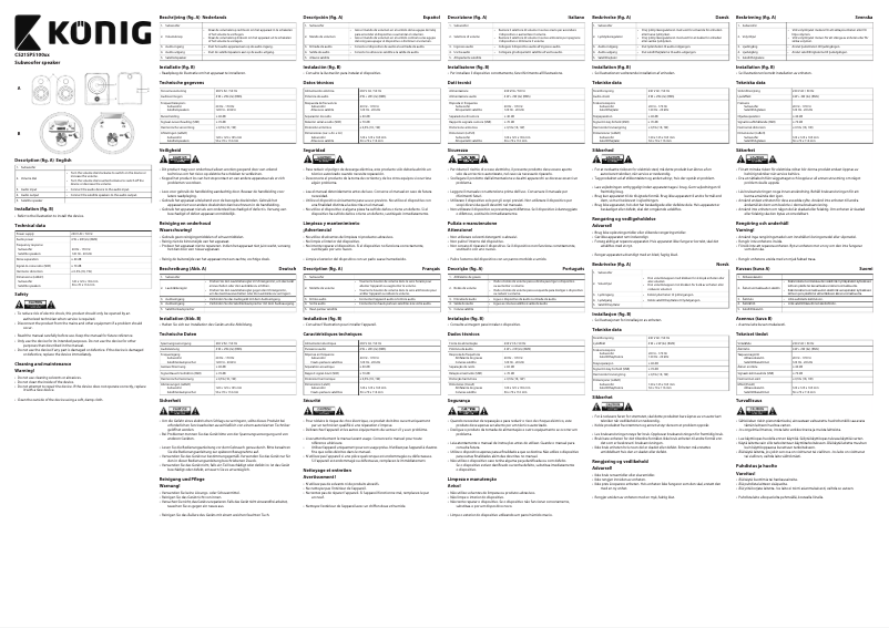 Page 1 de la notice Manuel utilisateur Konig CS21SPS100BL